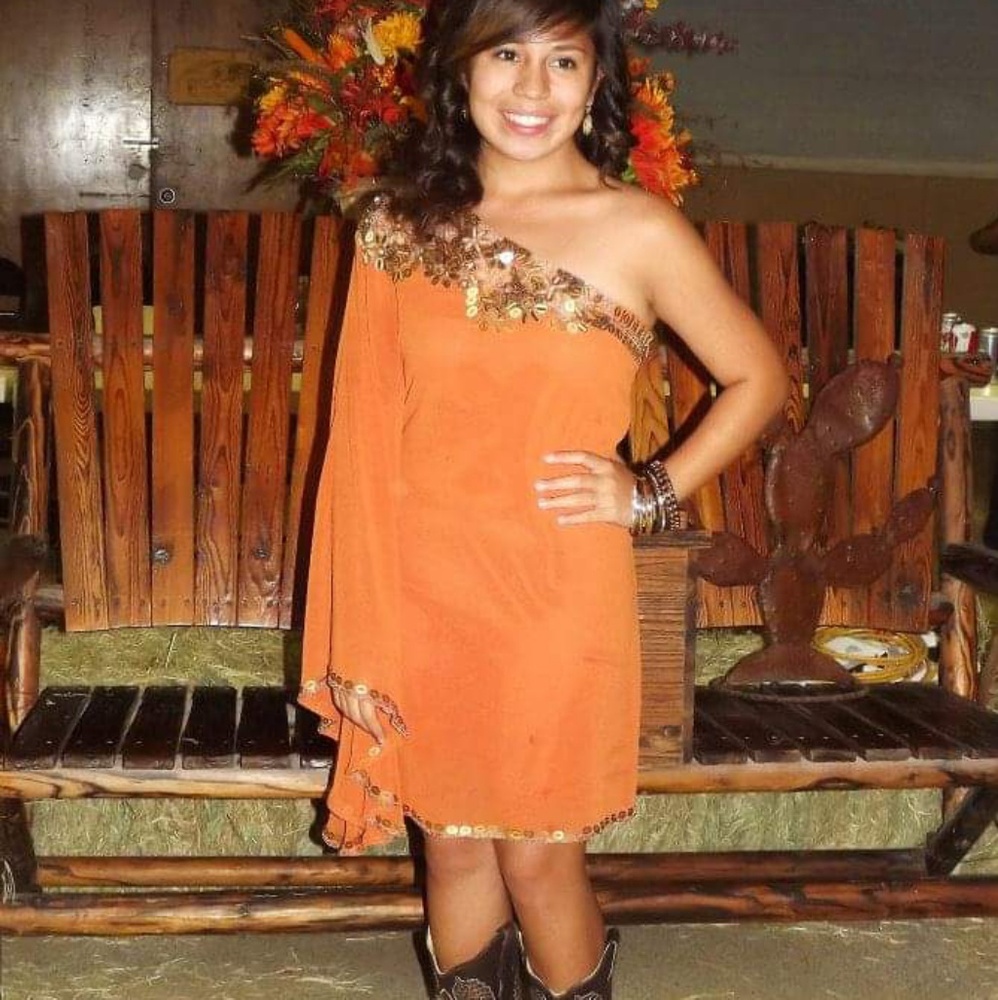 One Shoulder Burnt Orange Dress